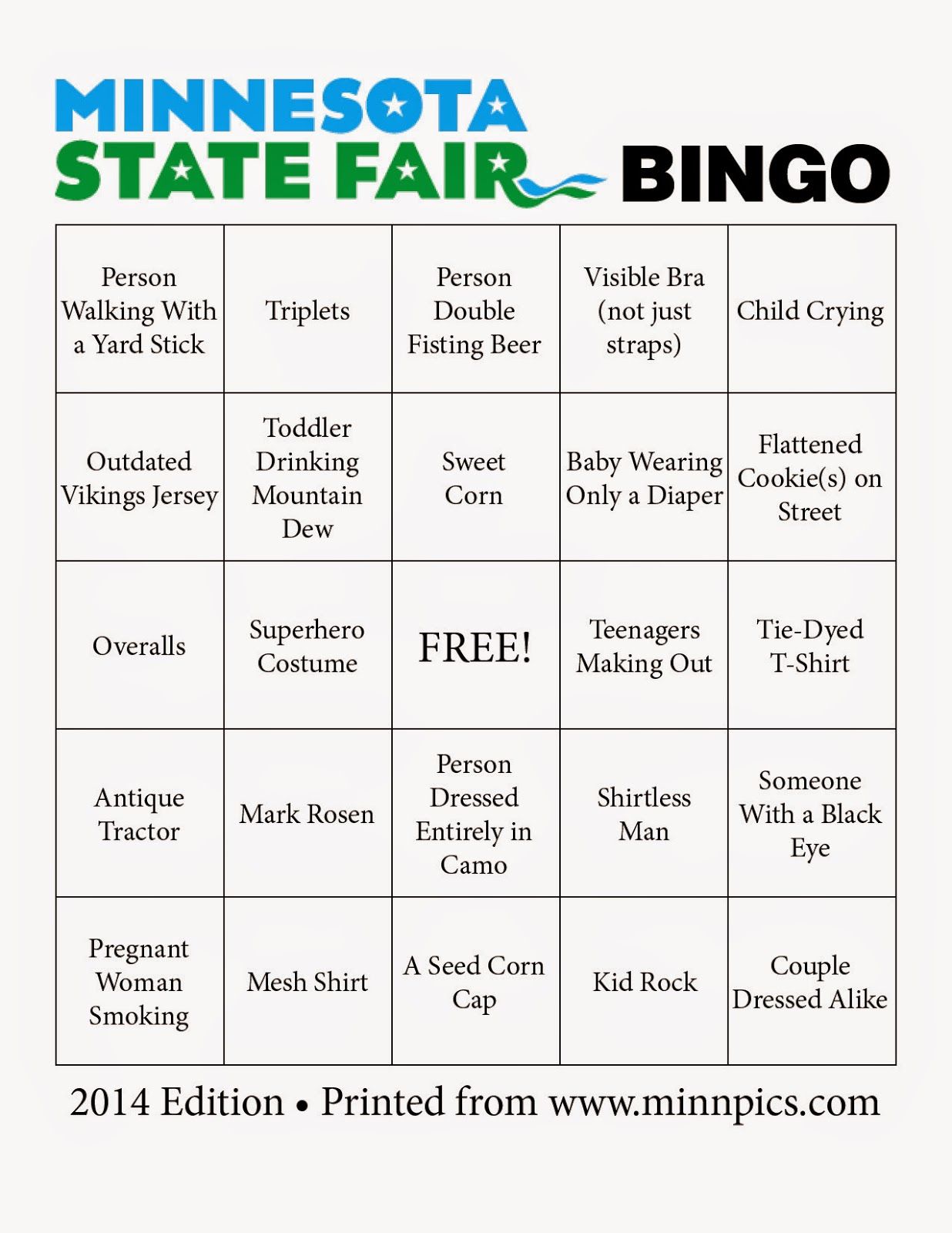 State Fair Bingo Set